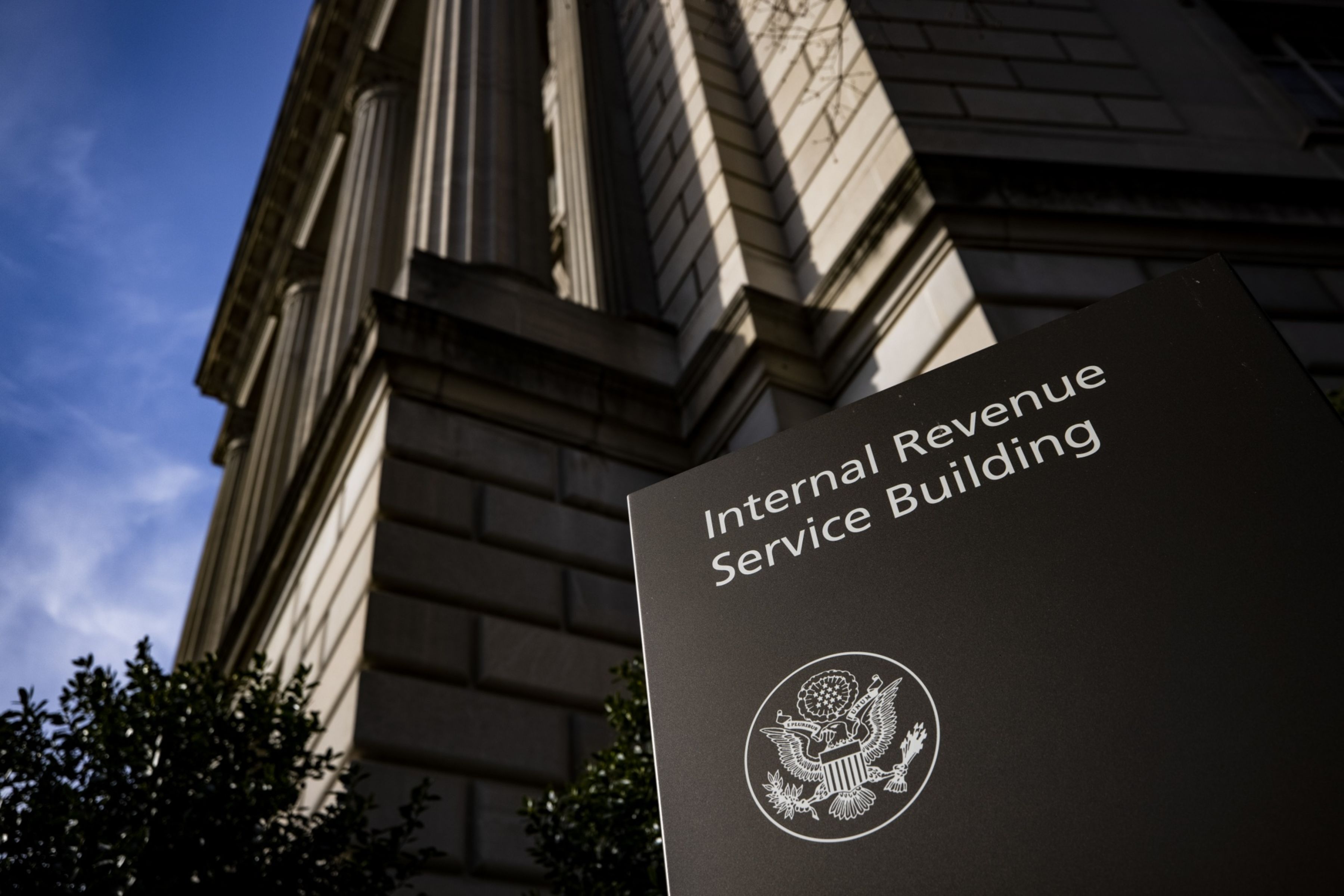 photo of the outside of the IRS headquarters