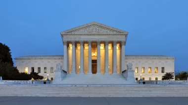 Photo of the Supreme Court Building at night