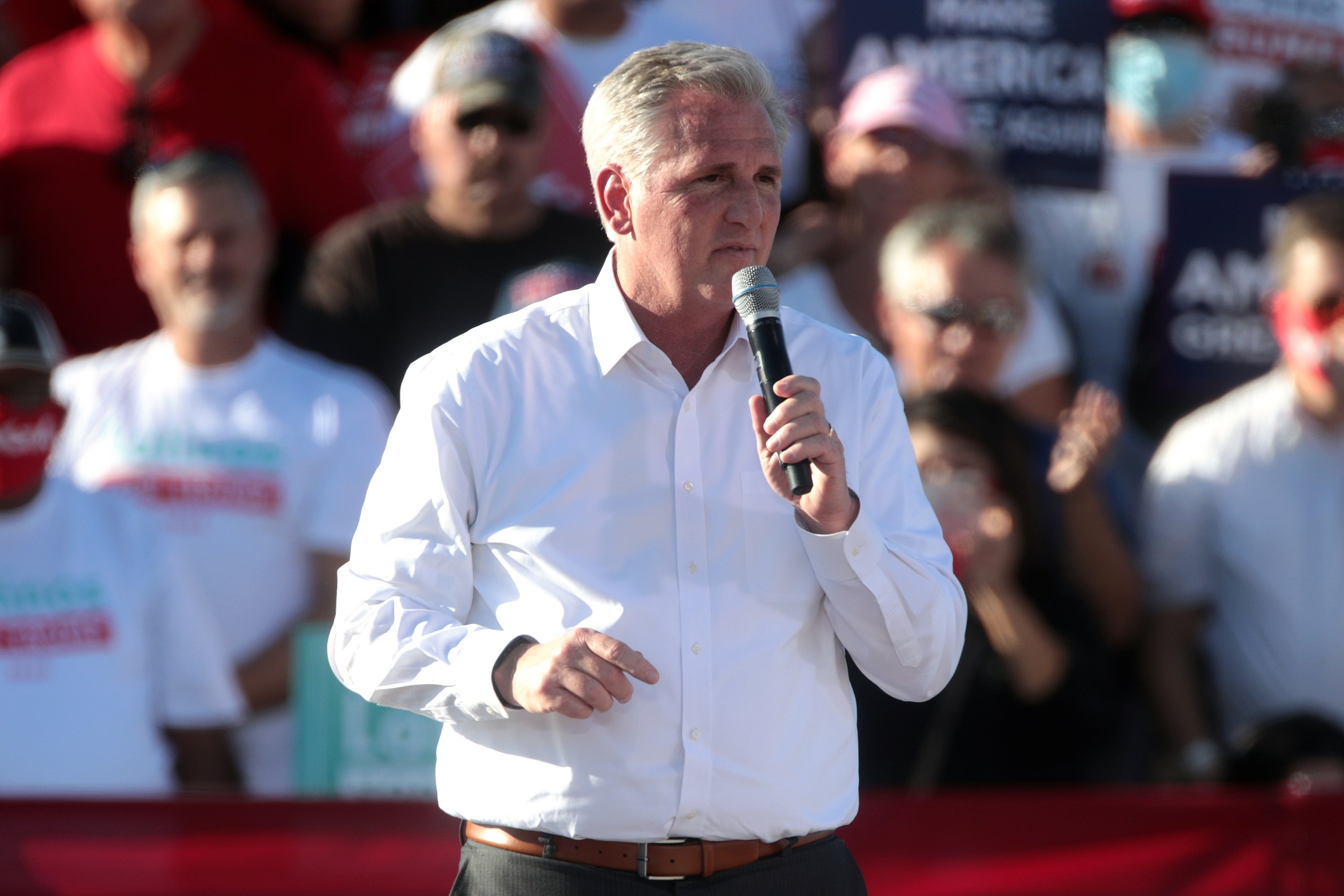 house speaker kevin mccarthy speaking at a rally