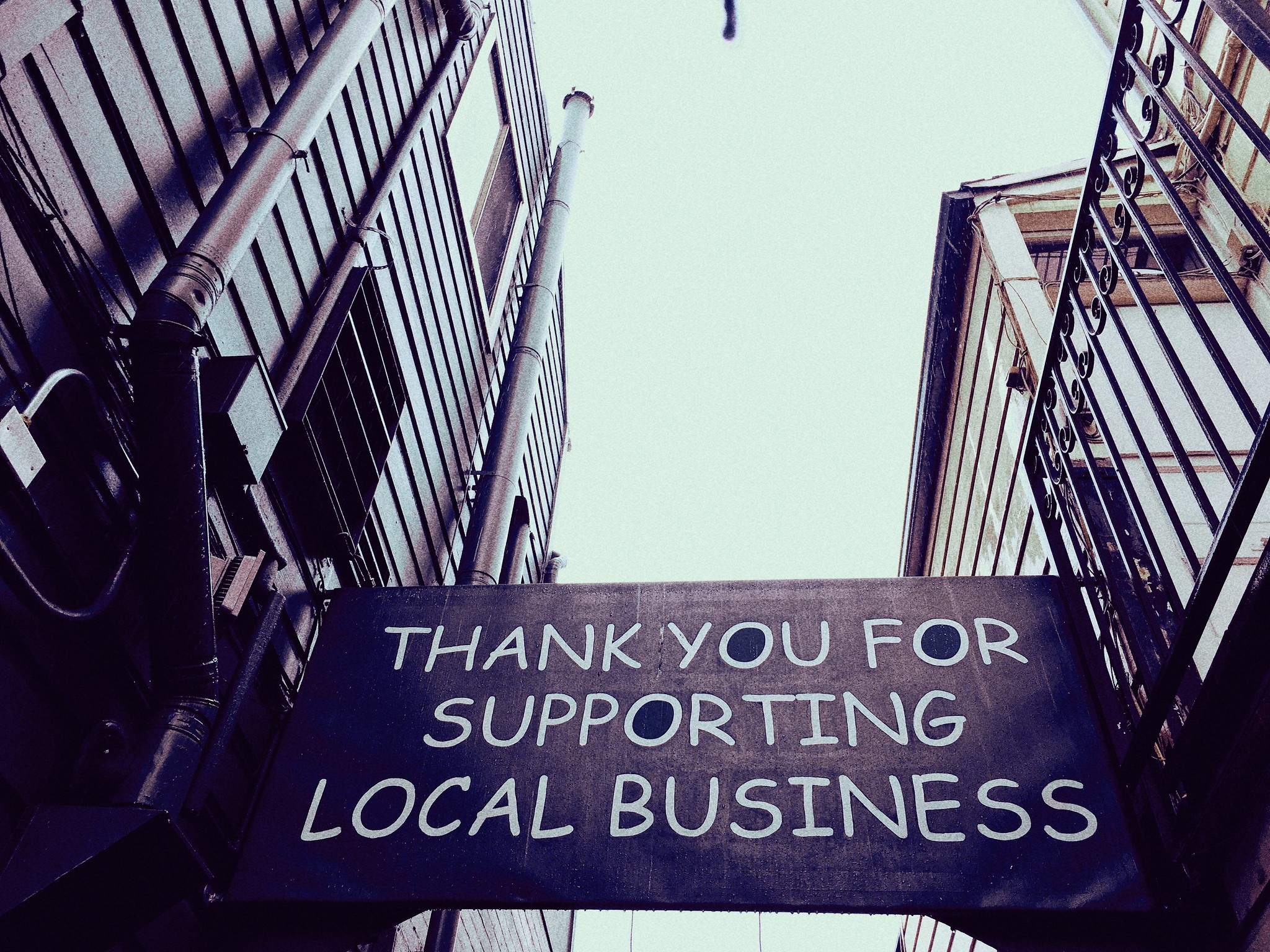 sign asking for support for local businesses