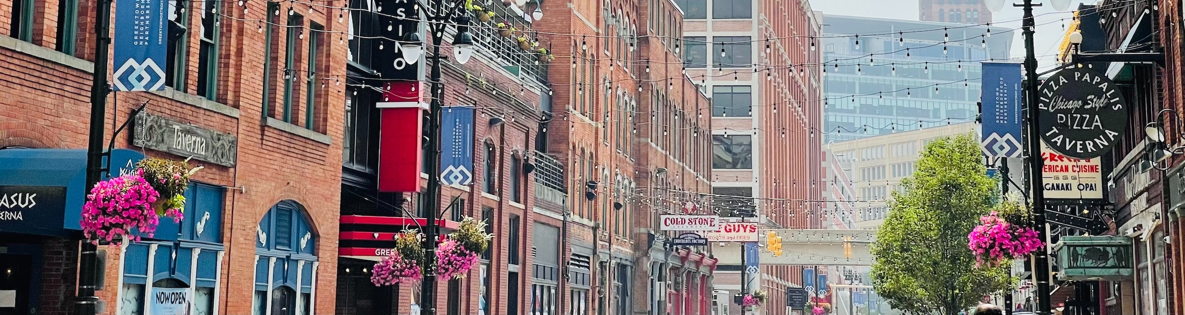 picture of a detroit downtown shopping area