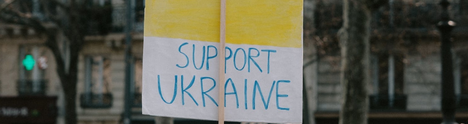 protestors calling for support in ukraine