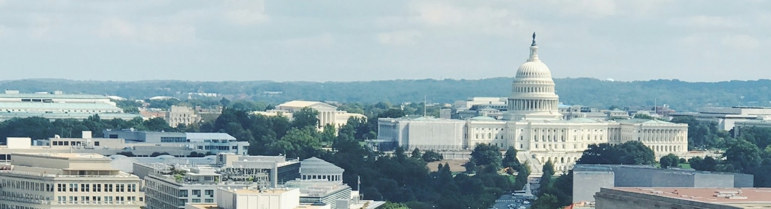photo of view looking over Capitol building and Washington, DC